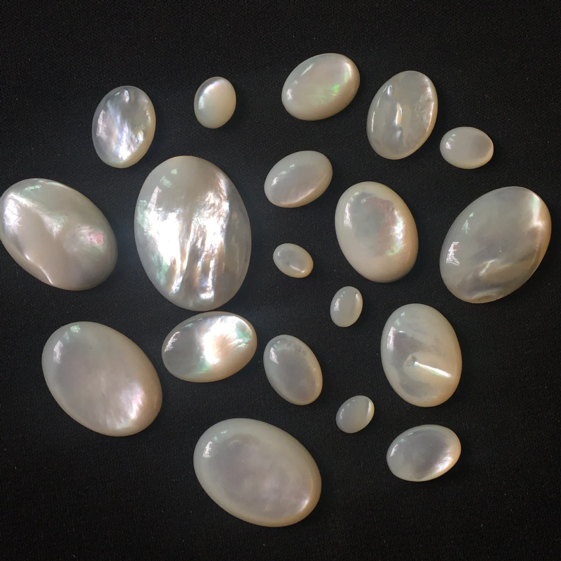 6x8 8x10 10x12mm Natural Mother Of Pearl Beads Cabochon, Oval Shape Gemstones Jewelry Making Fashion Jewelry Accessorie