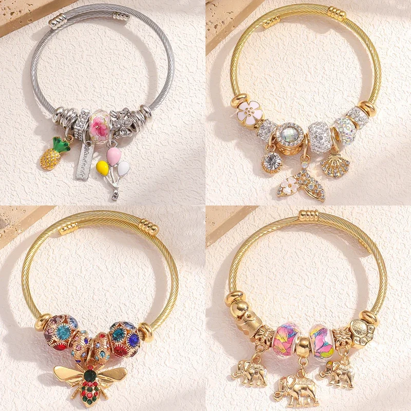 New Fashion Women's Creative Fruit Balloon Elephant Adjustable Bracelet Festival Lover DIY Charm Jewelry Foot Chain Gift