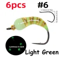 6 piezas, color verde claro, talla 6