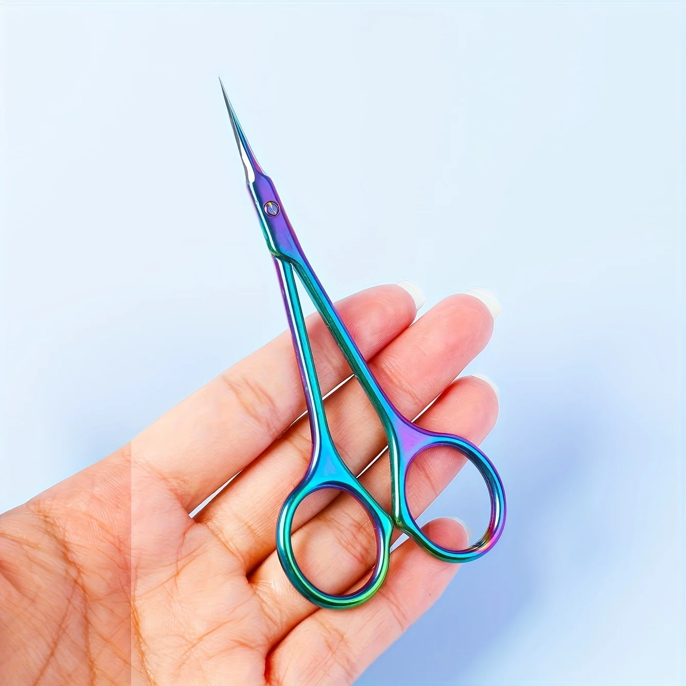 Stainless steel Russian-style Dead Light Beige Scissors Super Sharp elbow Sharp Blade Edge Nail Trimming Tool Beauty Tool