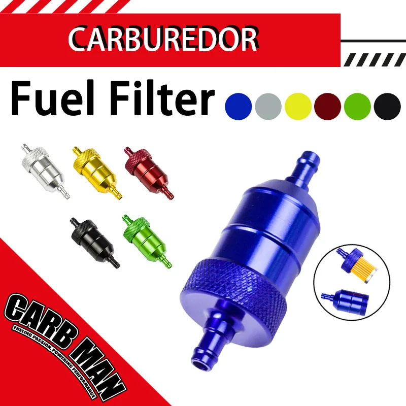 8mm CNC Cleanable Motorcycle Parts Element Petrol Gas Oline Fuel Filter Cleaner For Suzuki Pit Dirt Bike ATV Quad Buggy Scooter