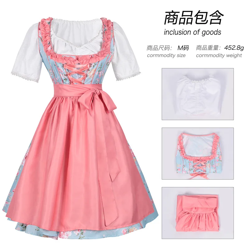 

Новое женское баварское платье на Хэллоуин, Рождество, Октоберфест, немецкое баварское платье, фартук с квадратным вырезом, карнавальный костюм, вечерние платья для женщин