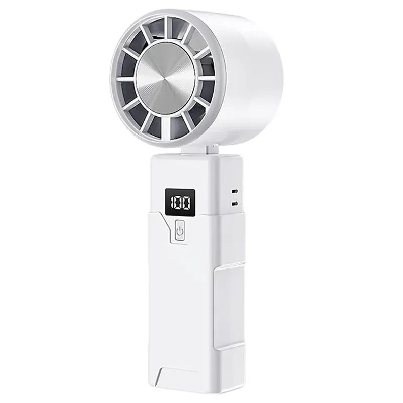 

A38T-Portable Handheld Fan Desktop USB Rechargeable Foldable Fan For Real Time Display Power Cooling With Adjustable B