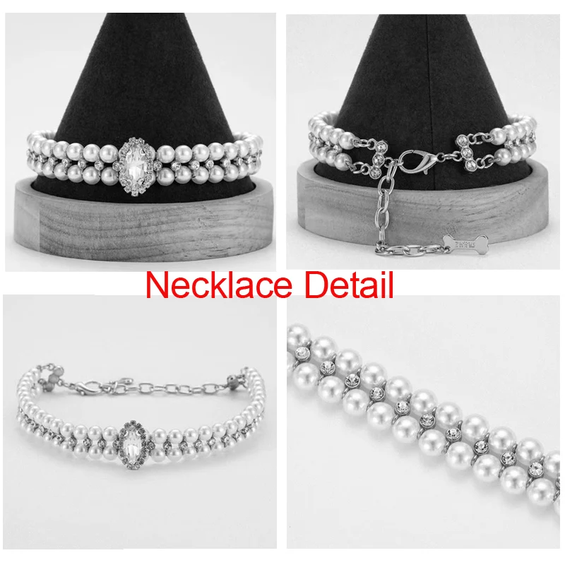 Luxury Rhinestone Puppy Collar for Small Dogs Cat Necklace Bling Crystal Jewelry Pet Accessorie Princess Diamond Wedding Collar