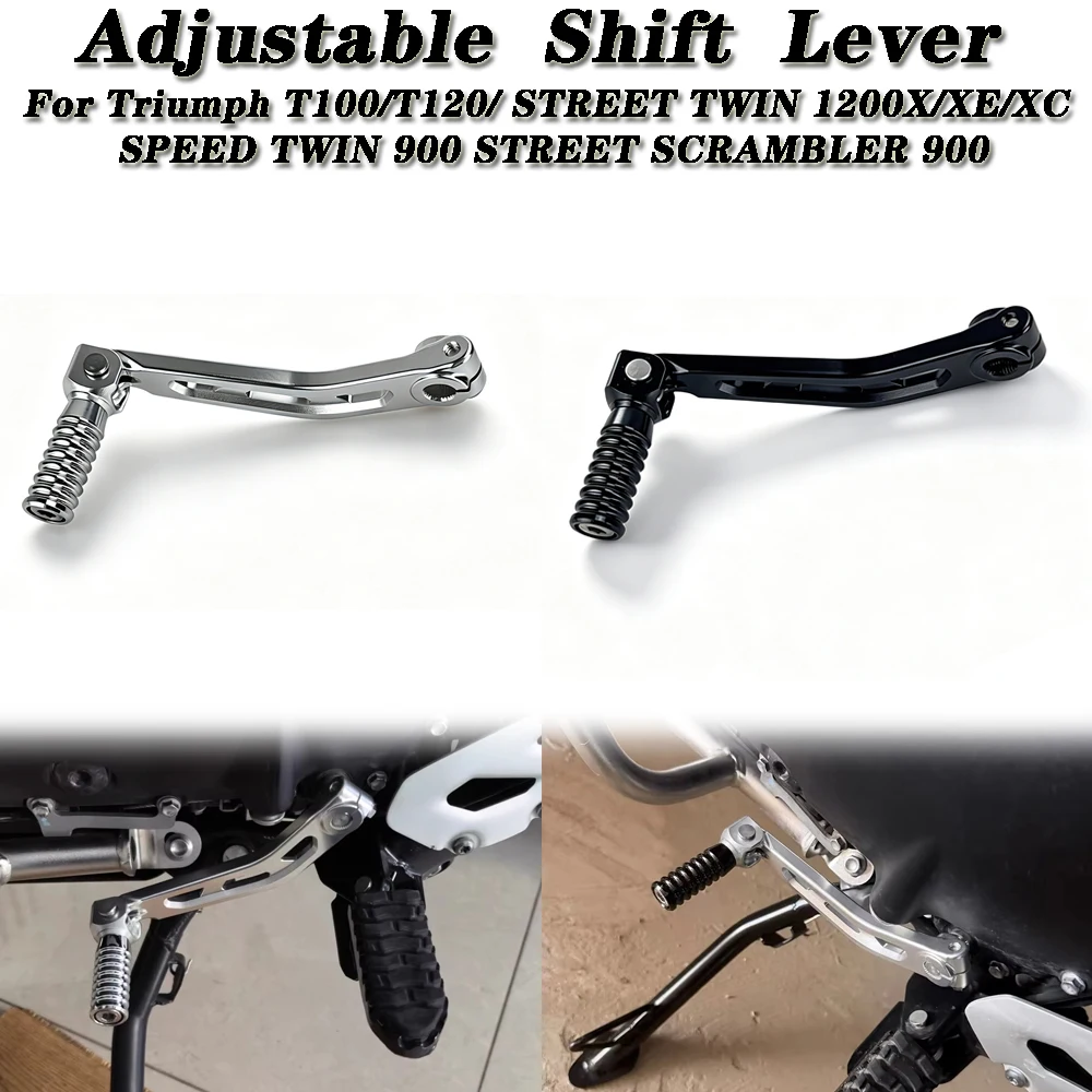 for Triumph Retro T120 T100 TWLN 1200X/XE/XC TWIN SCRAMBLER STREET 900 Extended Rod Decoration Motorcycle Folding Shifter