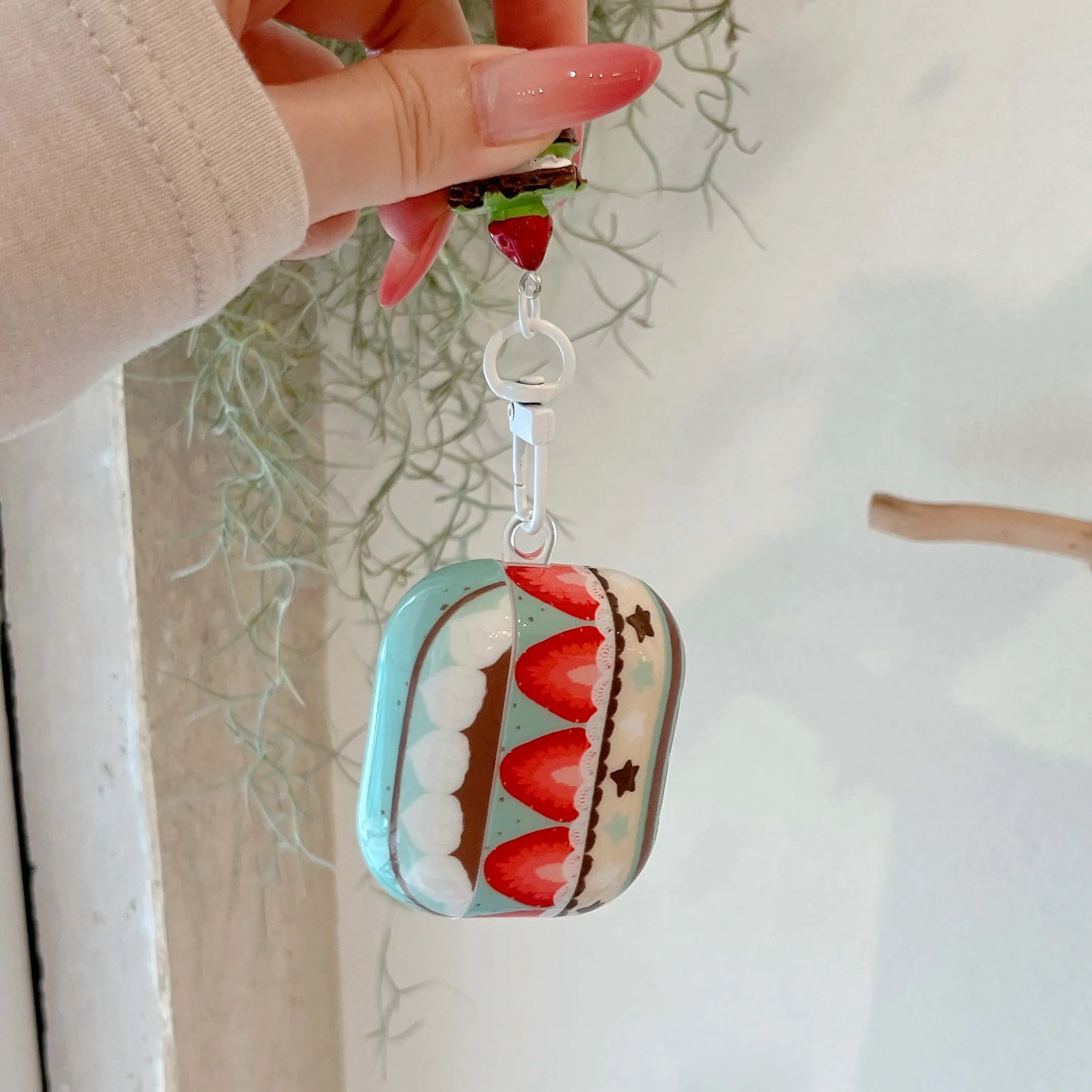 Cute chocolate strawberry sweet cake imd earphone case cartoon for apple airpods 4 3 2 1 pro 2nd wireless bluetooth charging box - view 2