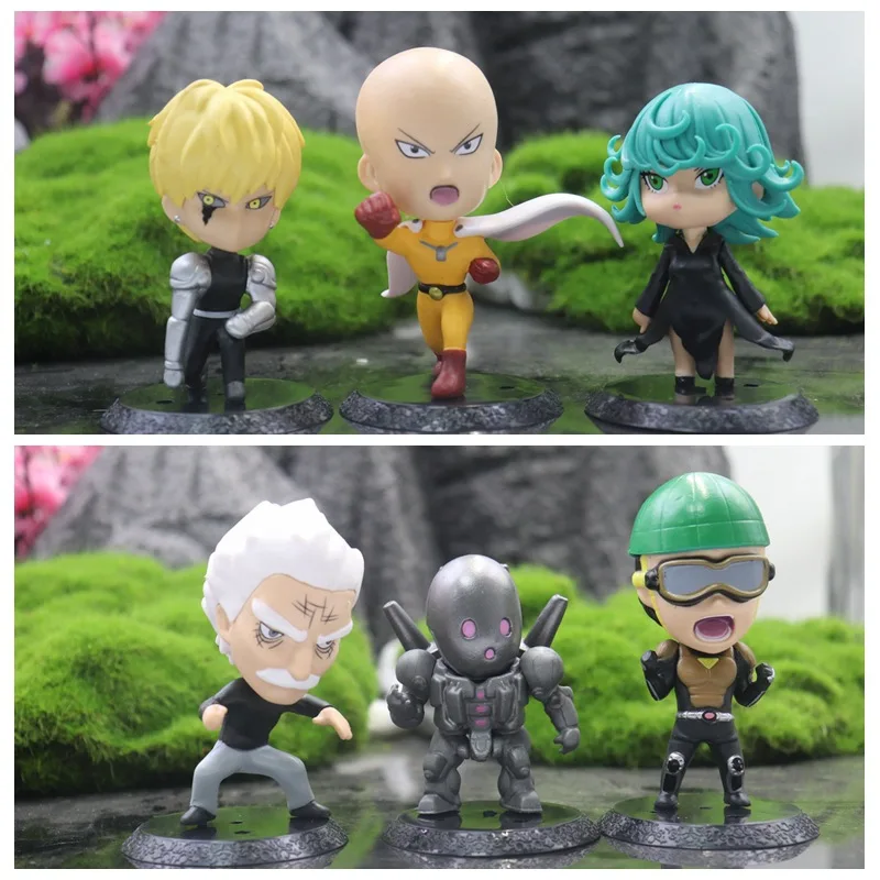 6 قطعة/المجموعة أنيمي واحد لكمة رجل نموذج لجسم تاتسوماكي سايتاما جينوس Kawaii Q-نسخة جمع حلية لعبة هدية