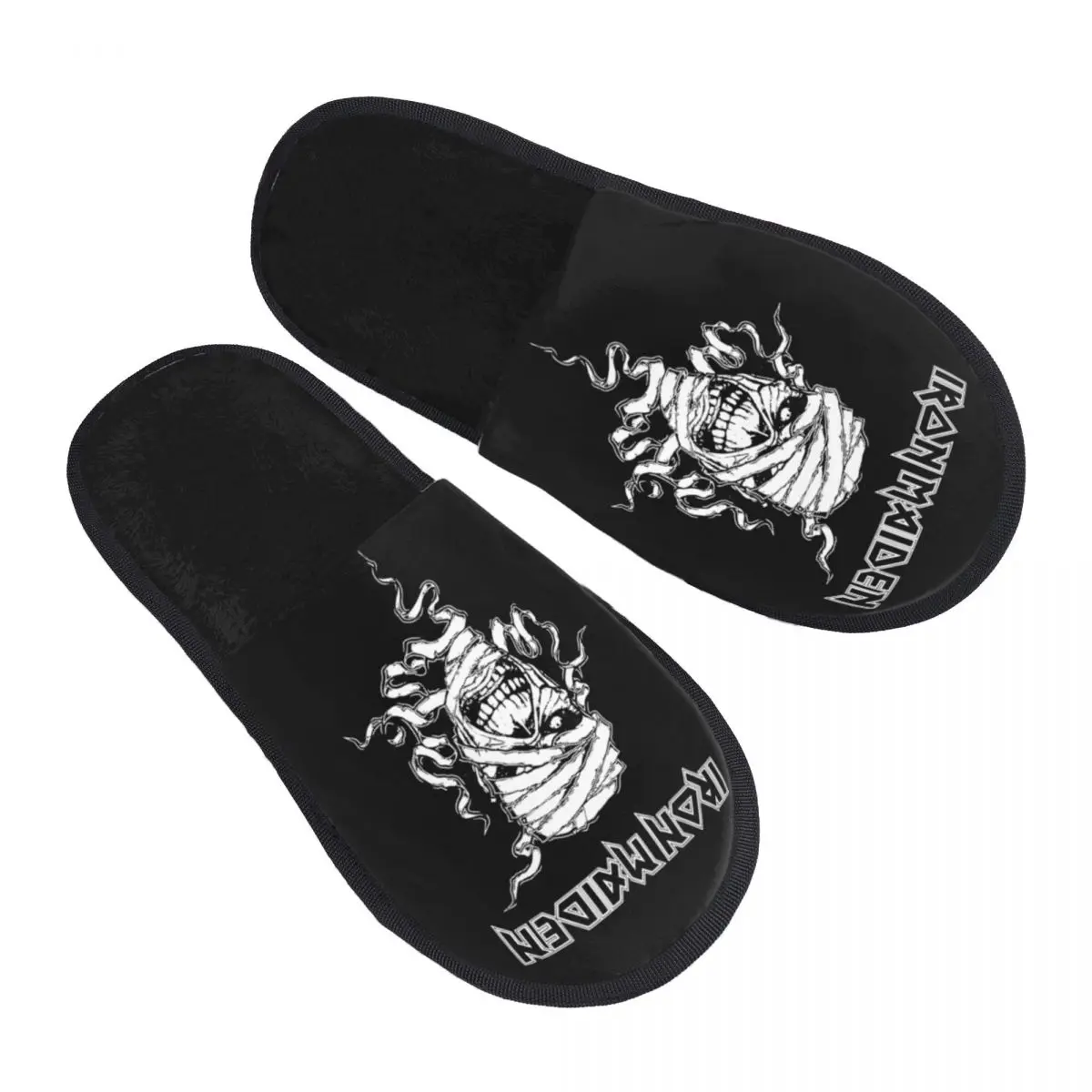 Custom Heavy Metal Maidens Pop Roll Iron Soft Memory Foam House Slippers Women  Comfy Warm Anti-skid Sole Slipper