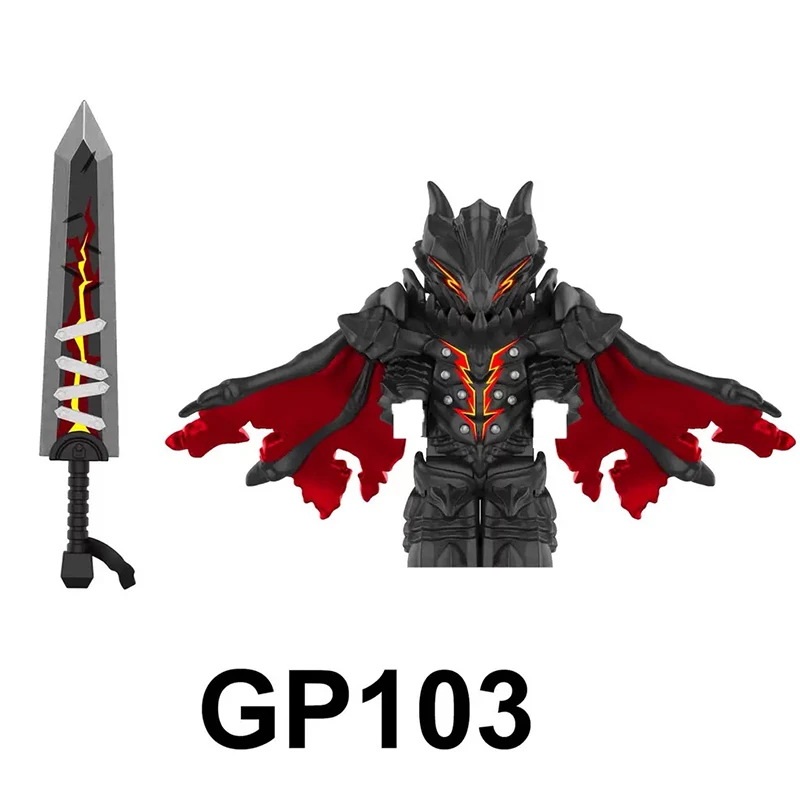 GP103 NIEUWE Middeleeuwse Ridders Monteren Compatibel Bricks Berserk Guts Puzzel Actiefiguren Model Bouwstenen Pop Speelgoed Geschenken - afbeelding 2