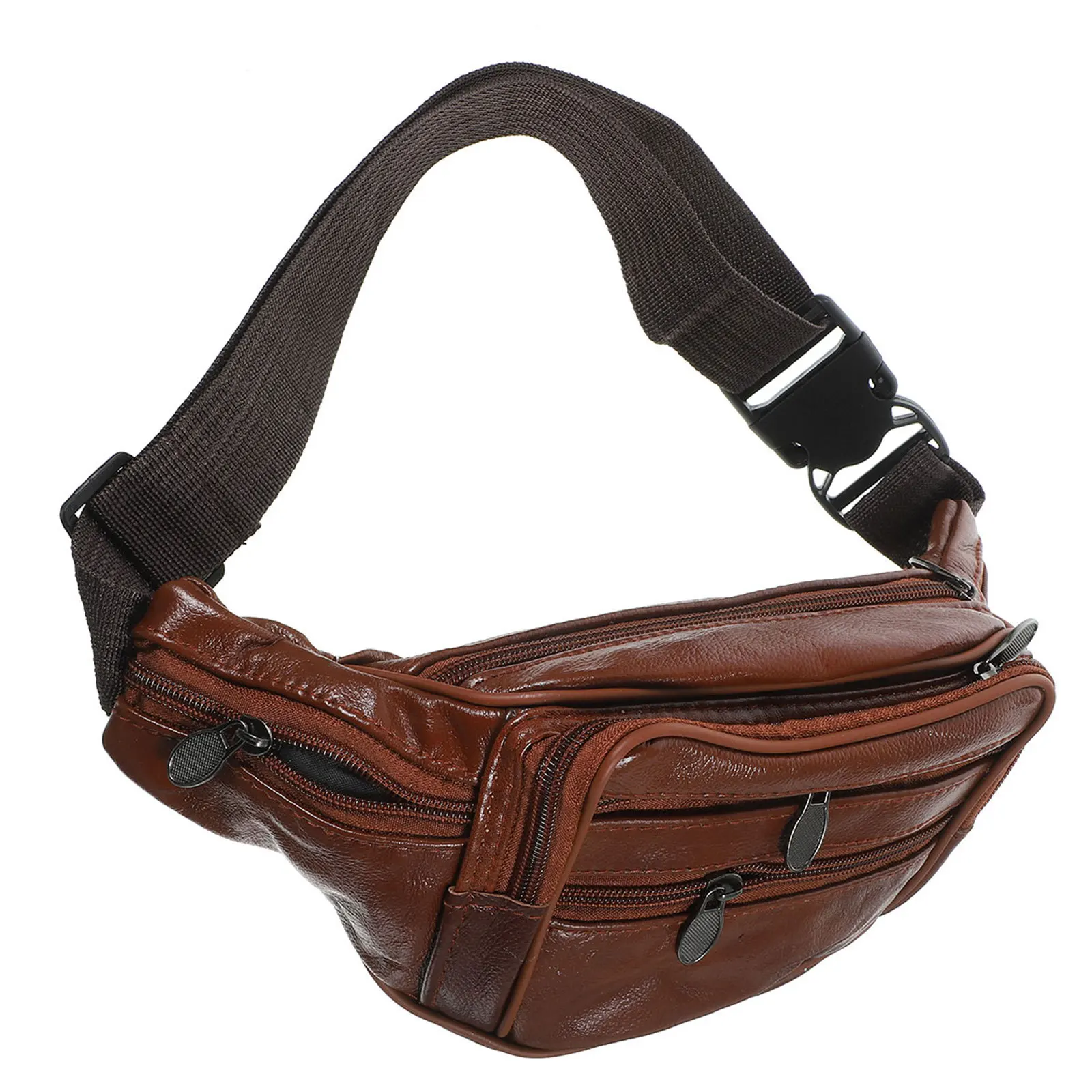 

Men Waist Bag Khaki Waterproof Durable Chest Bag Outdoor Travel Sports Coin Purse Lightweight Adjustable Zipper