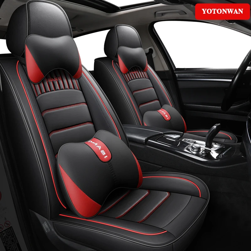 

YOTONWAN Full Coverage Universal Leather Car Seat Cover For Citroen C5 C2 C3-XR C3 C4 C6 C8 DS3 DS5 Available Protector