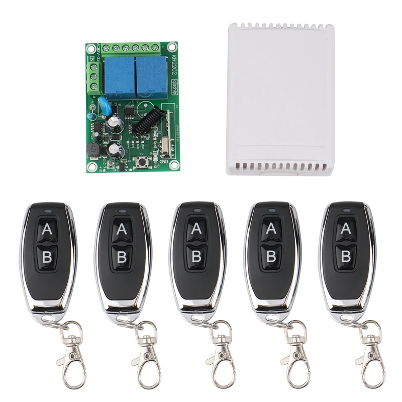 433 ميجا هرتز العالمي لاسلكي للتحكم عن بعد التيار المتناوب 220 فولت 2-قناة التتابع وحدة الاستقبال لباب المرآب المصباح الكهربي الخفيفة