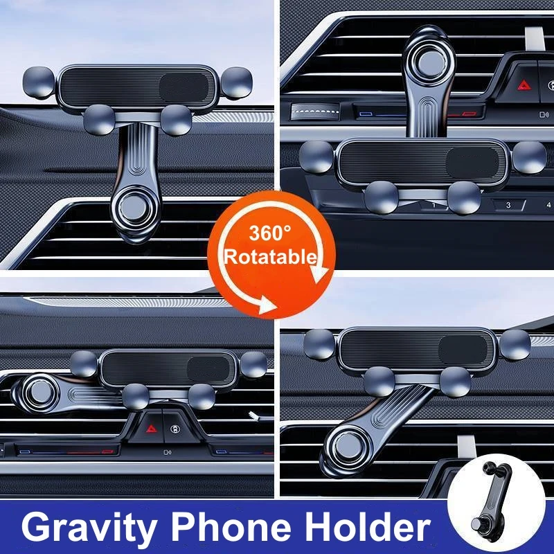 Gravity Car Phone Holder for 4.7-7 inch Mobile Phone Car Air Vent Phone Mount Universal Shockproof GPS Clip Smartphone Stand