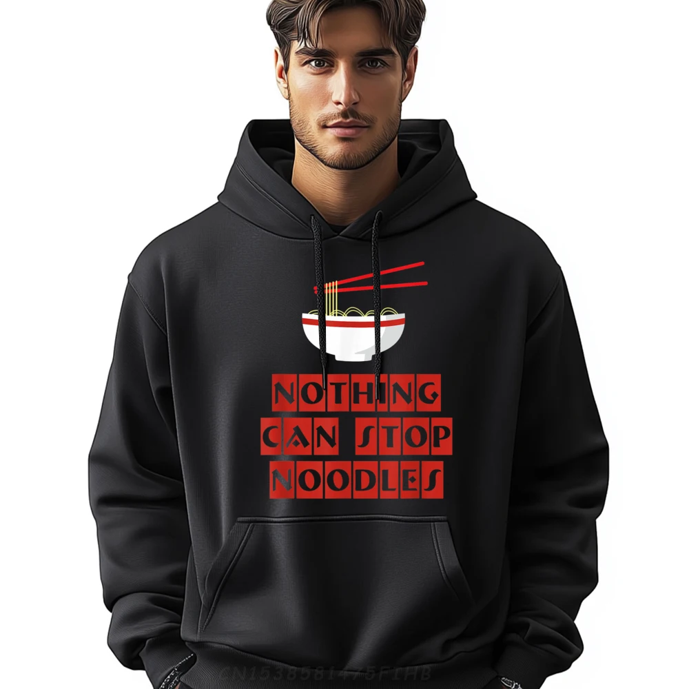 Nothing Can Stop Noodles Japan Ramen Chopsticks Bowl Graphic Pullover Hoodies Men Oversized Luxury Clothes Men Printed On