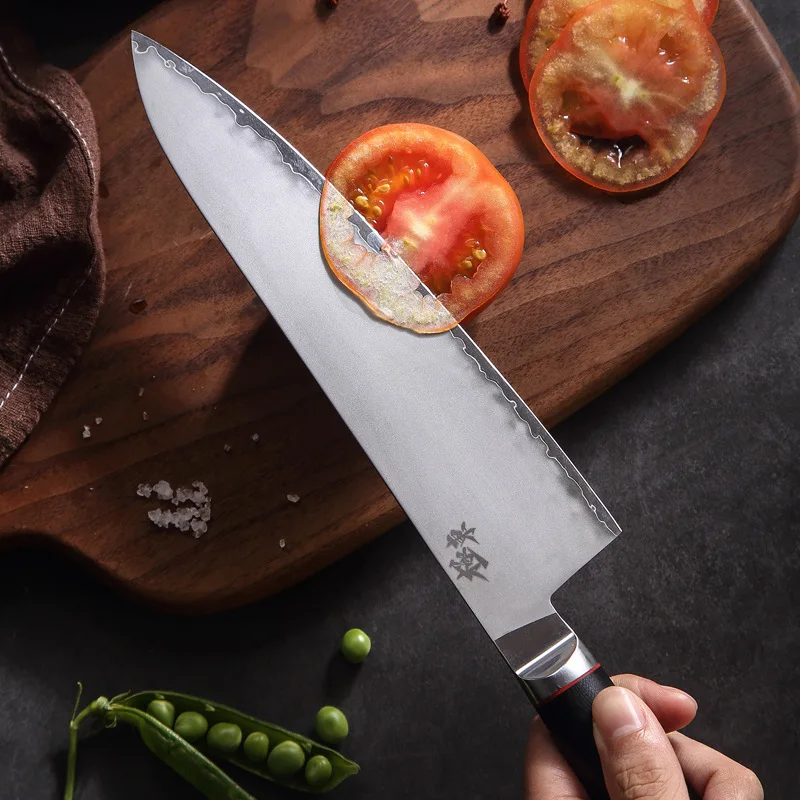 Handmade Knife 3 Layers Clad Steel Blade Sharp Chef Gyutou Slicing Cleaver Sashimi Sushi Japanese Kitchen Knives Cooking Tools