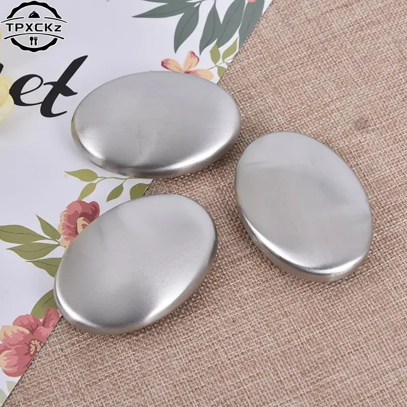 1pc Stainless Steel Soap Oval Shape Deodorize Smell From Hands Retail Magic Eliminating Odor Kitchen Bar Chef Soap