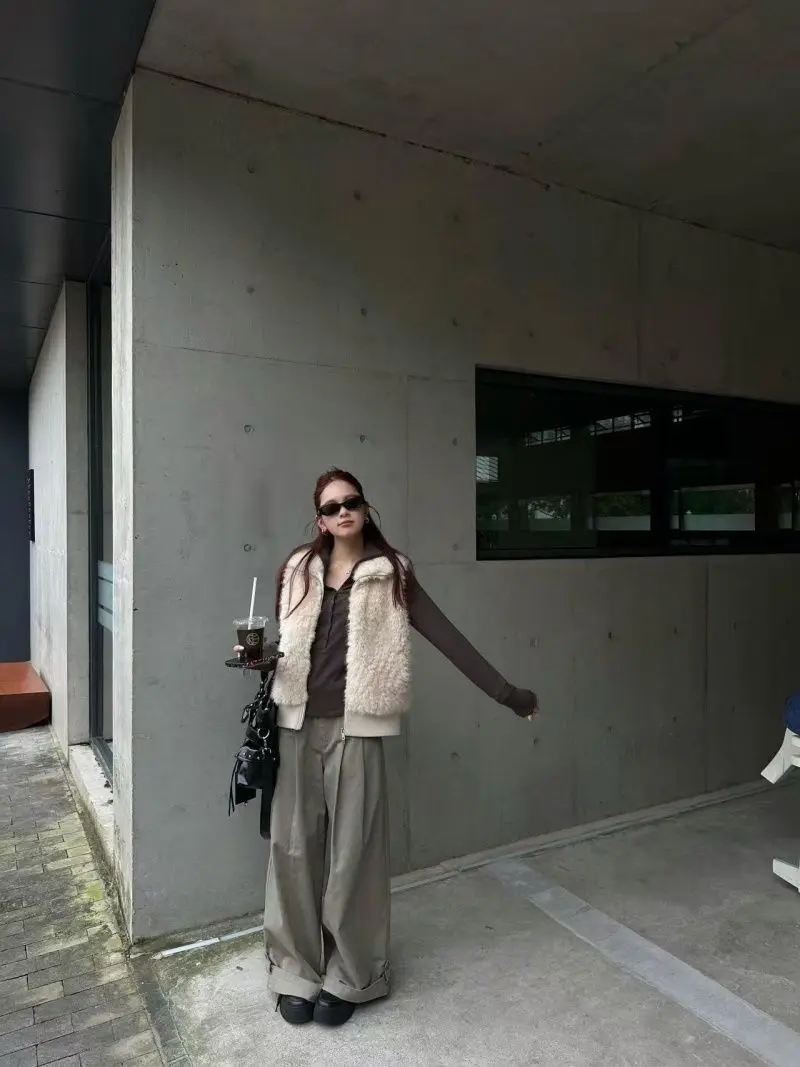 

Vests Waistcoats Thick Womens Y2K Black Autumn Tweed Classic Fit College Academia Urban Breathable Youthful Fashionable Outdoors