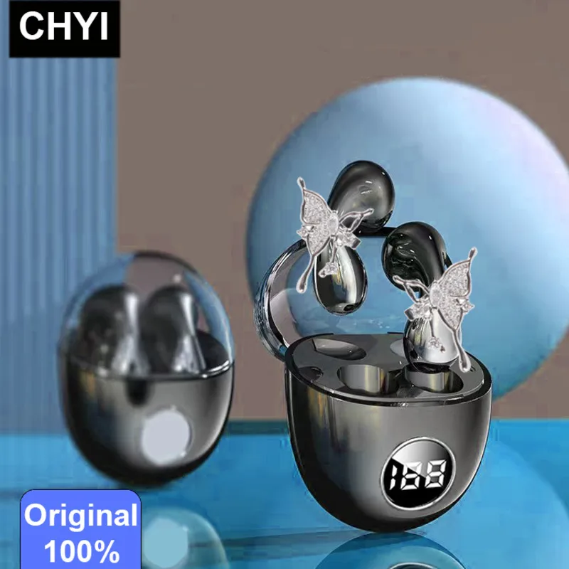 

True Wireless Zircon Earrings Headphones Suit Semi in Ear Painless Wearing Hifi Bluetooth 5.3 IPX7 Waterproof Sports Headset