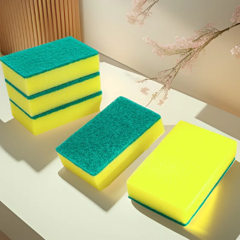 

10 pcs Kitchen Dishwashing Sponge Soft Absorbent Clean Rub Pot Rust Scouring Pad Removing Kits Household Cleaning Brush Sponge