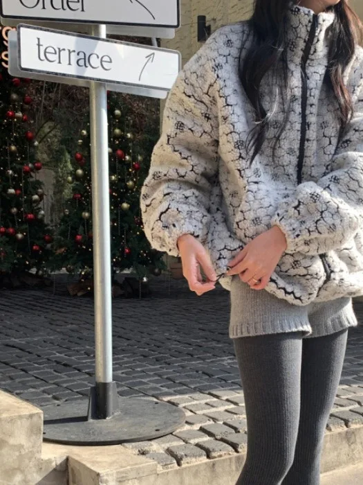 Winter Chic ort Jaet frauen Lamm Pelz Getrimmt Stehkragen Fce Gefüttert Blumen Stickerei Warme Koreanische Sle Oberbekleidung