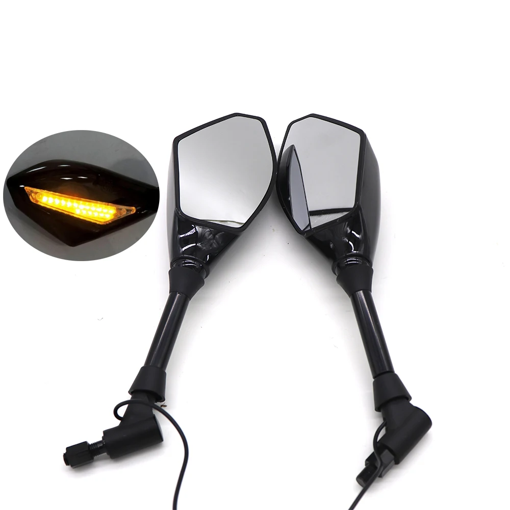 With LED Turn Signal Light Motorcycle Rearview Mirror Universal For BMW R9T S1000R R1250gs K1200R F700GS Ducati Hypermotard 950