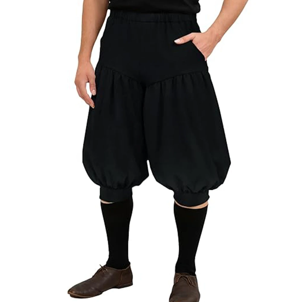 Pantalones Cortos de Pirata Medieval Renacentista para Hombre, Pantalones Holgados Estilo Vikingo Colonial, Disfraz de Halloween
