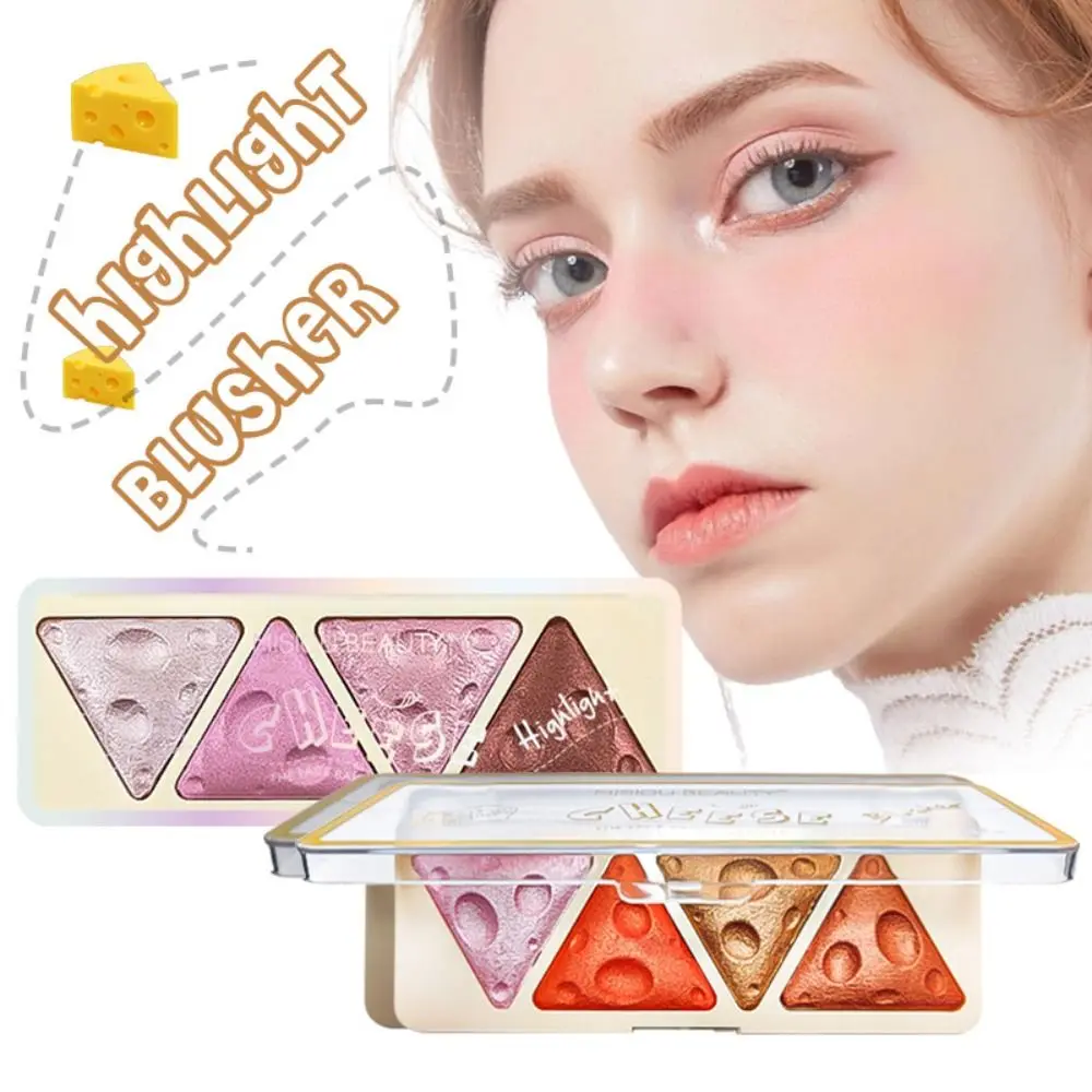 Paleta de Sombra 3D Perolado Lustre, Sombreamento Pó, Cosméticos Arte, Multi-funções, Queijo Rosto Blush, Moda Festa