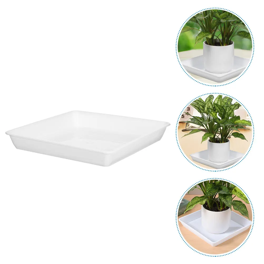 

2 Pcs Flower Pot Tray Plastic Drip Trays Succulent Saucer Planting Square Potted