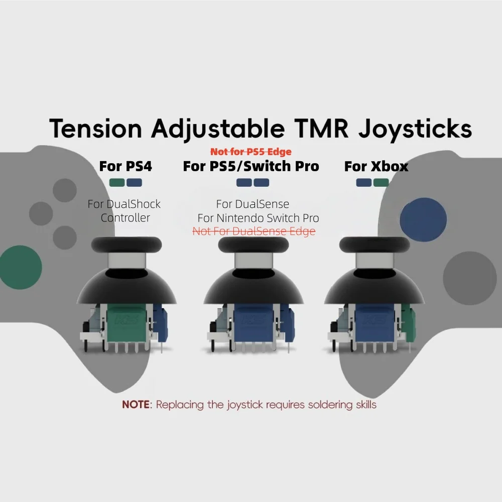 30-80gf Force For PS5 K-SILVER JT13-005 320° Tension Adjustable TMR Magnetic Joystick Anti-drift Stick for PS4/Switch Pro/XBOX - view 6