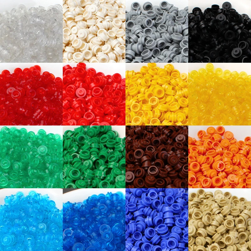 Compatible With LEGO 6141 Plate 1x1 Round Bricks Toys DIY Parts Moc Transparent Blue Building Blocks 4073 Ocean Seawater House