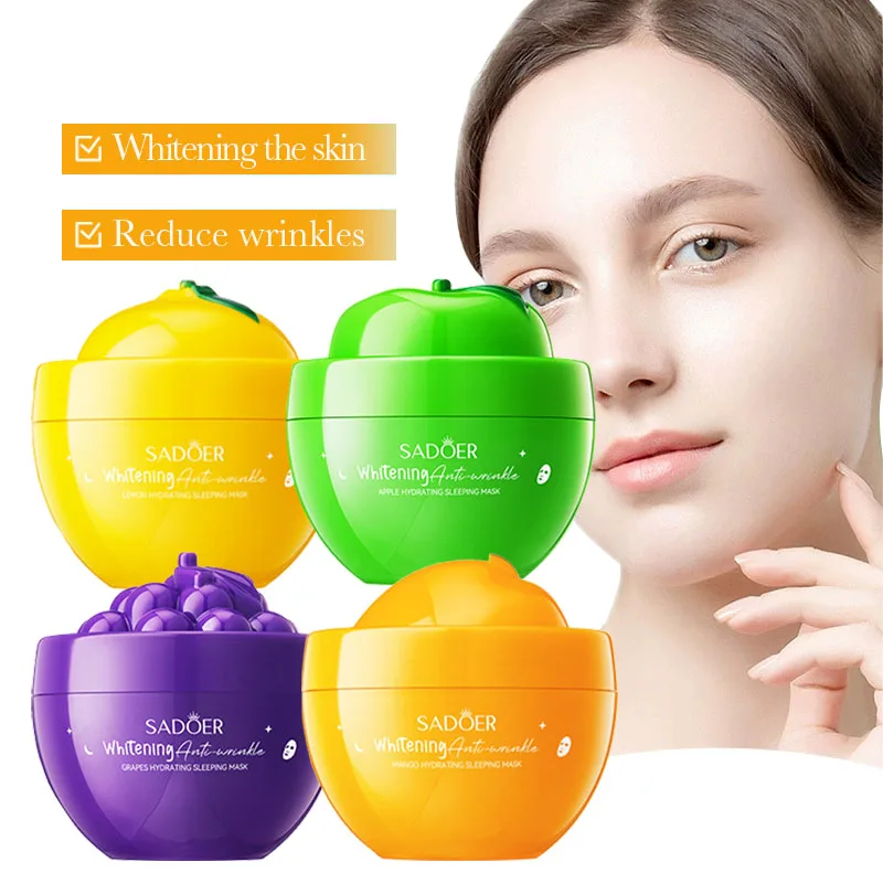 SADOER Fruit Sleeping Facial Masks Face skincare Moisturizing Whitening Anti Wrinkle Anti-aging Face Mask Skin Care