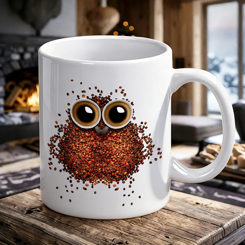 

Cute Cartoon Bee and Flower Design ceramic cup，suitable as a gift.