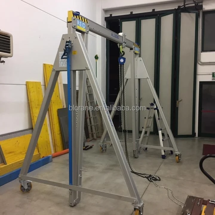 Mini Small Mobile Aluminum Adjustable Height Foldable 1 Ton 2 Ton 5 Ton Portable Aluminum Portal Gantry Crane