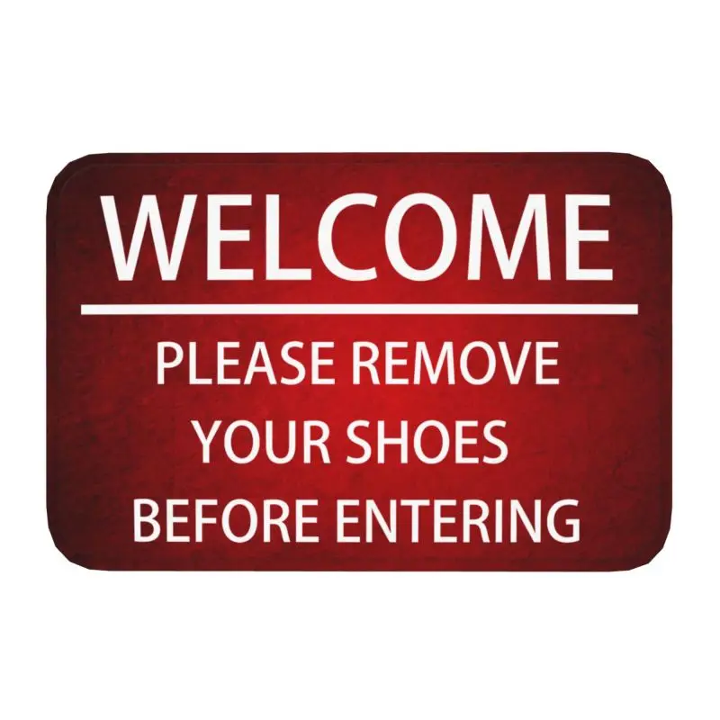 Custom Please Remove Your Shoes Before Entering Front Door Floor Entrance Mats Indoor Bathroom Kitchen Doormat Toilet Carpet Rug