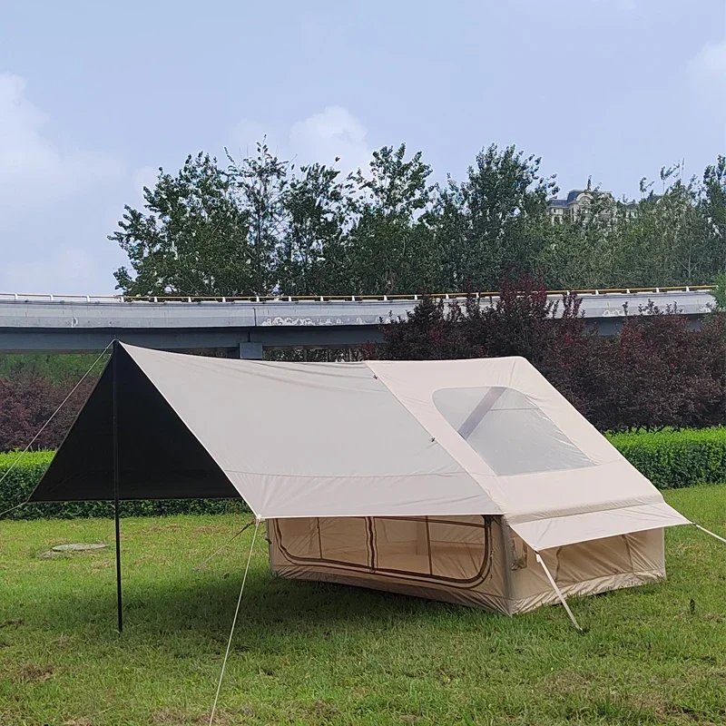 

2-4 Persons Easy Setup 4 Season 6.3 Waterproof Inflatable Air House Tent with Awning and Panoramic View Windows