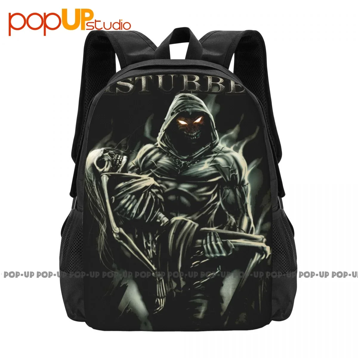 Disturbed Lost Souls Black Classic Rock Metal Band Backpack Large Capacity Bookbag Foldable Eco Friendly Riding Backpack