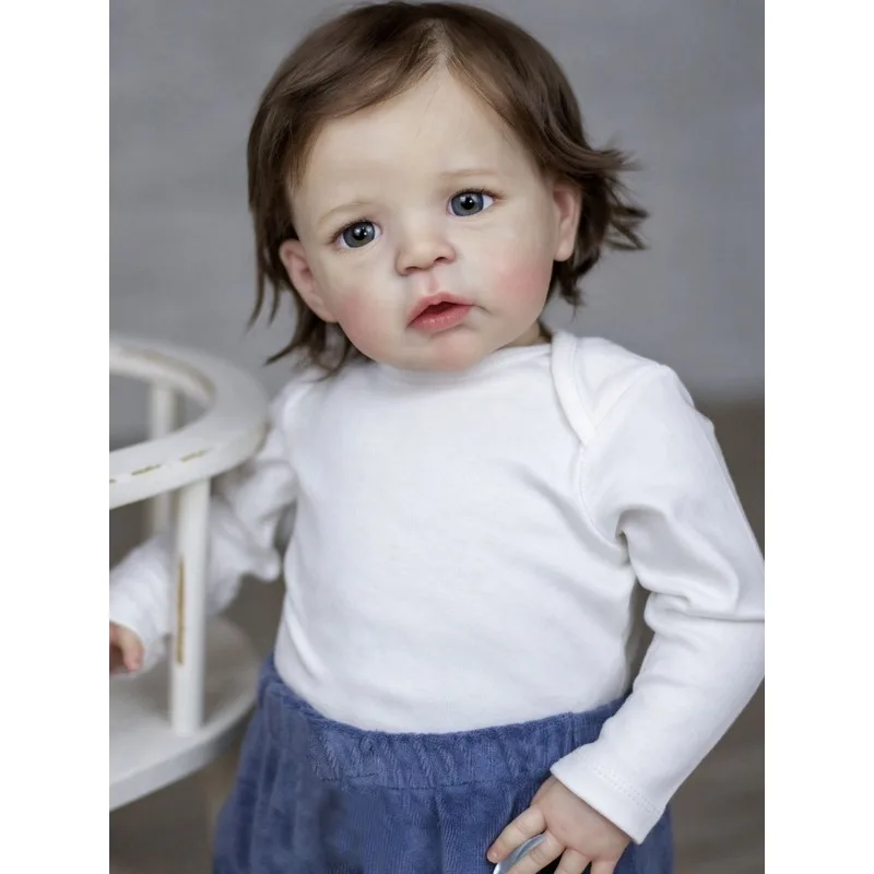 60cm Lifelike Cotton Body Doll Sandie 3D Painting with Visible Veins Rooted Hair High Quality Doll