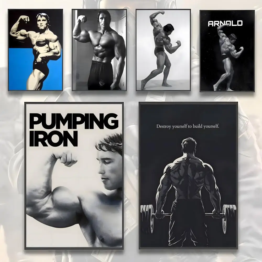 Arnold Schwarzenegger Fitness Poster HD art sticky wall waterproof home living room bedroom bar aesthetic decoration