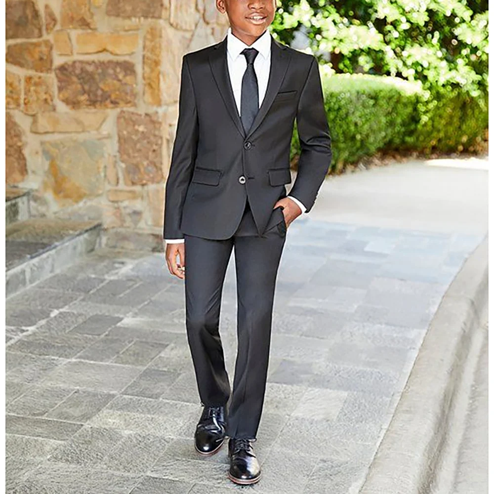 

Темно-серые однобортные костюмы для мальчиков с надрезом, комплект из 2 предметов (пиджак + брюки), модные комплекты для мальчиков, комплекты для официальных мероприятий, дня рождения