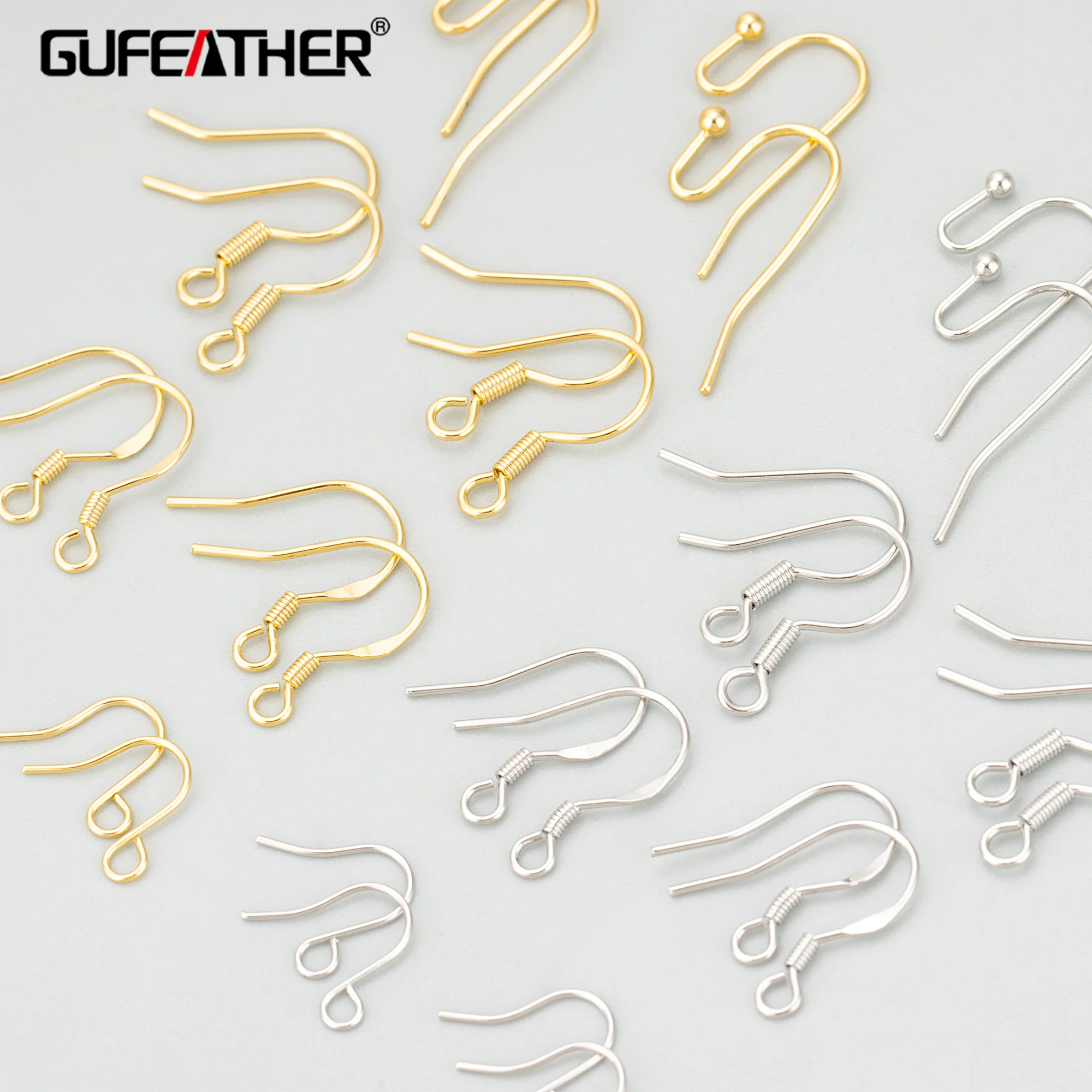 GUFEATHER MF82,jewelry accessories,18k gold rhodium plated,copper,nickel free,charms,diy earrings,hooks,jewelry making,50pcs/lot