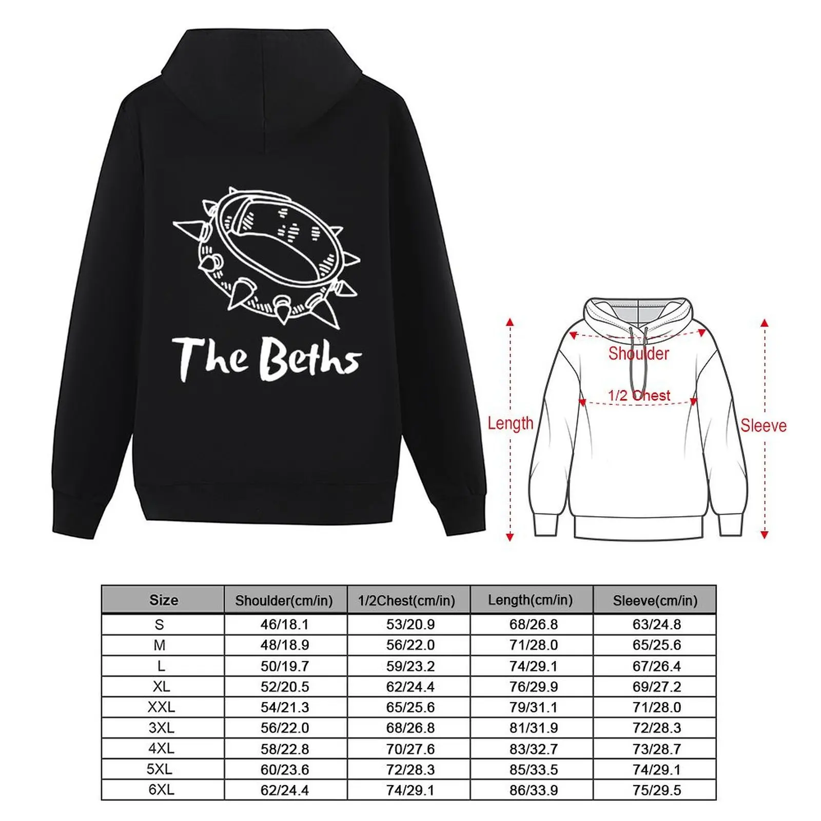 The Beths band - Collar logo Hoodie korean style clothes mens clothing men's clothing korean clothes designer hoodies