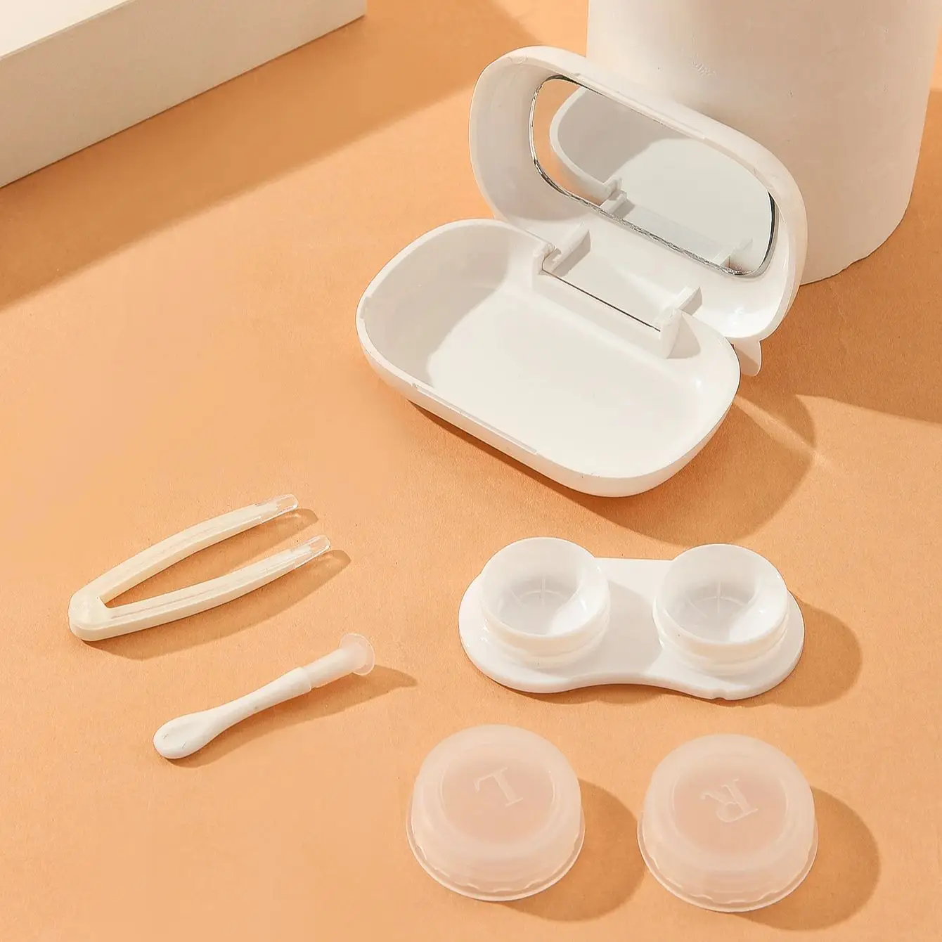 Cartoon Cat Cute Contact Lens Case, Small Mini Colorful Lens Box, Portable Travel Care Box