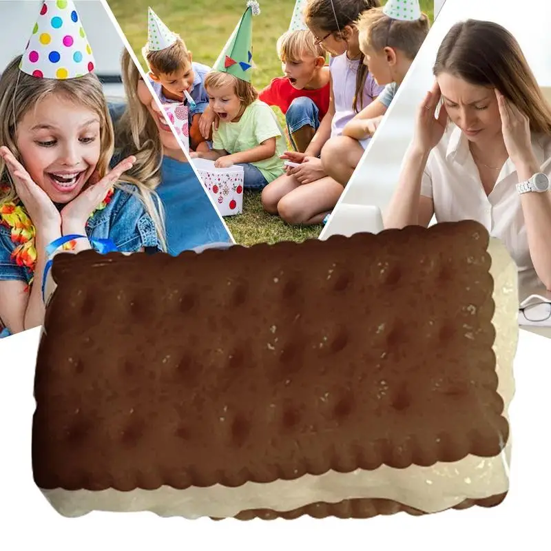 Cookie Stress Relief Spielzeug Lustiges Quetschspielzeug Simuliertes Keks Ultraweiches Kneifspielzeug Kreative Creme Soda Cracker Dekomprimieren