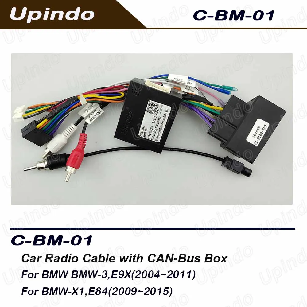 

Car Android Radio Cable CAN Bus Decoder for BMW X1 E84 3 E9X 16Pin Stereo Power Wiring Harness Adapter Connector