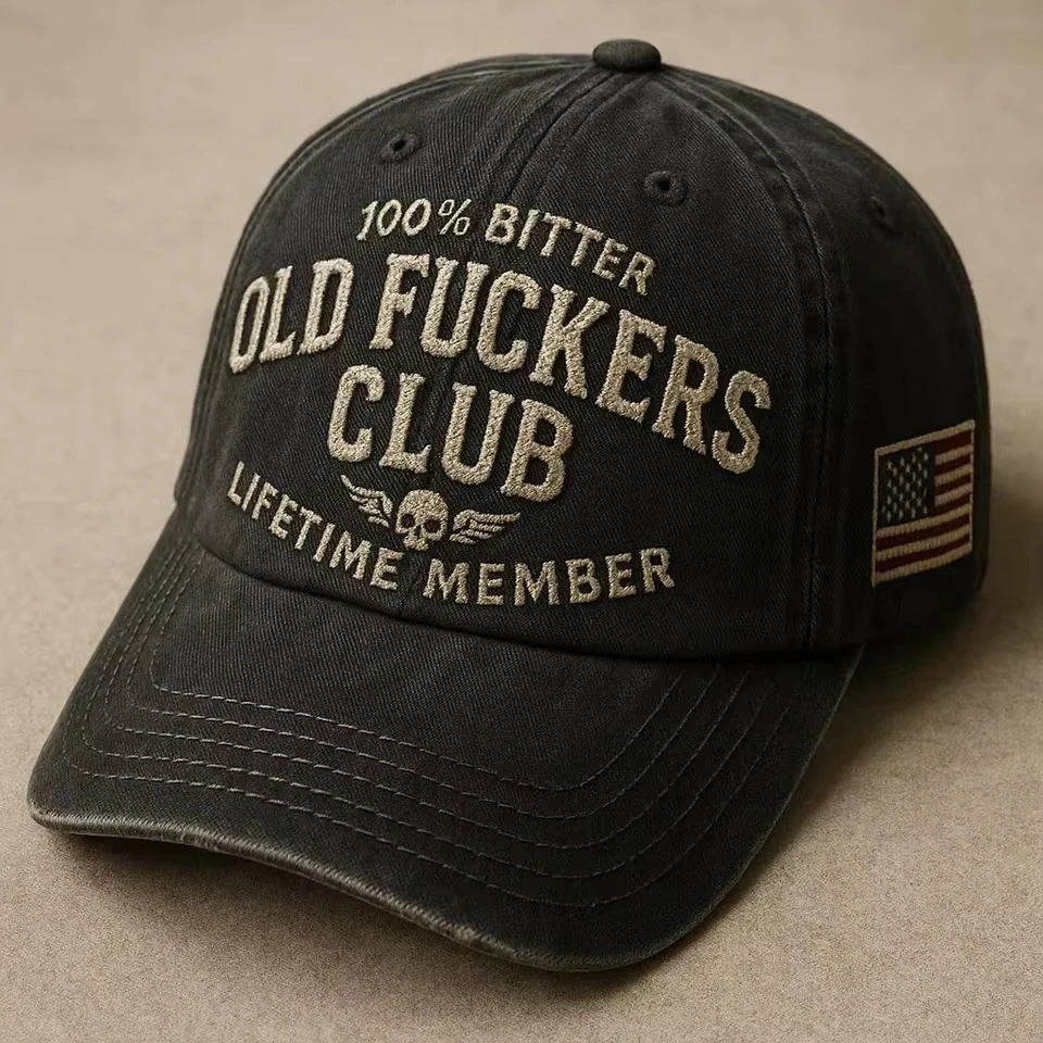 

Men Retro Letter Embroidery Baseball Cap Men Women Adjustable Washed Cotton Snapback Hat Hop Streetwear Hats