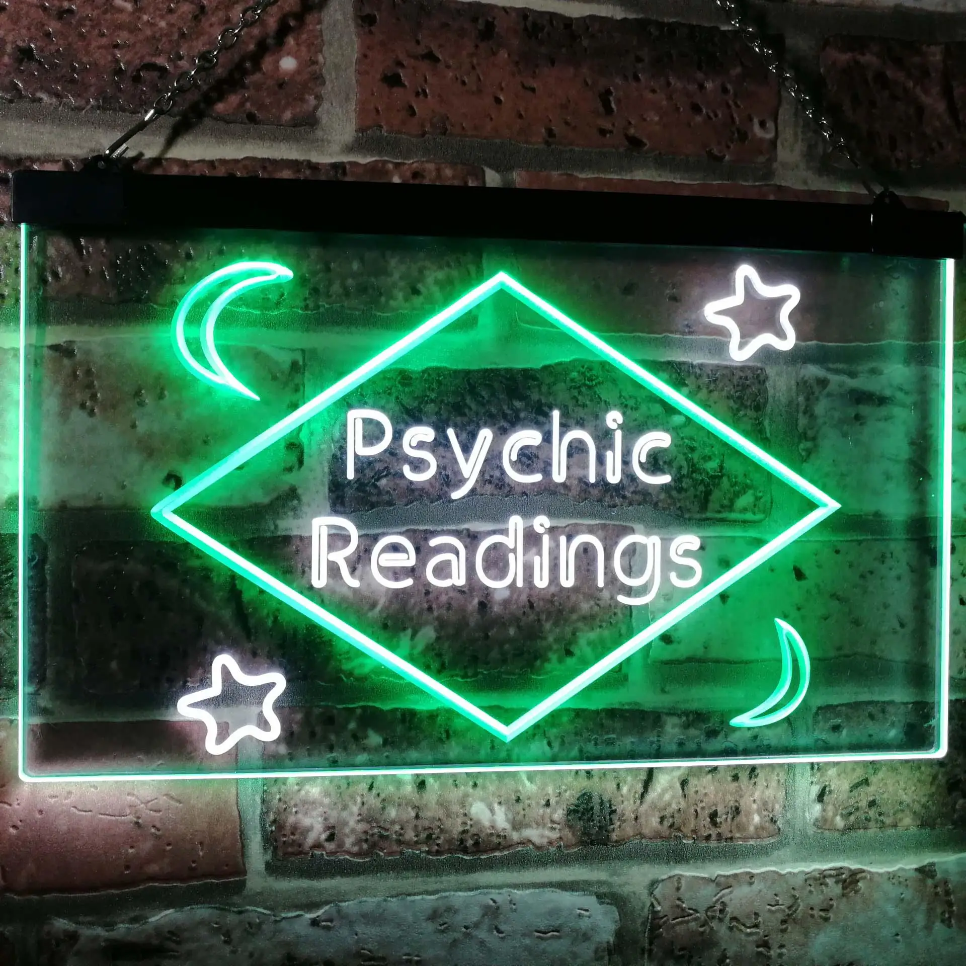 Psychic Readings Moon Star Dual-color LED Neon Sign st6-i3113