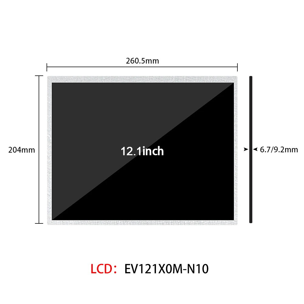 12.1 Inch Touch lcd diaplay with VGA HDMI driver board EV121X0M-N10  LVDS Interface SRGB 20 Pin Connector 1024×768