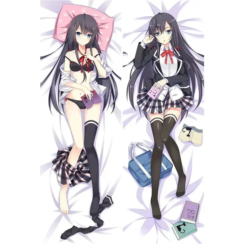 

60x180cm Anime Yahari Ore no Seishun Love Come wa Machigatteiru Pillow Cover 3D Double-sided Bedding Hugging Body Pillowcase