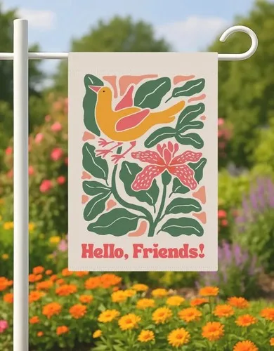 Welcome Bird Garden Flag – Floral Yard Decor for Spring & Summer Porch RRM LLP LLX uui