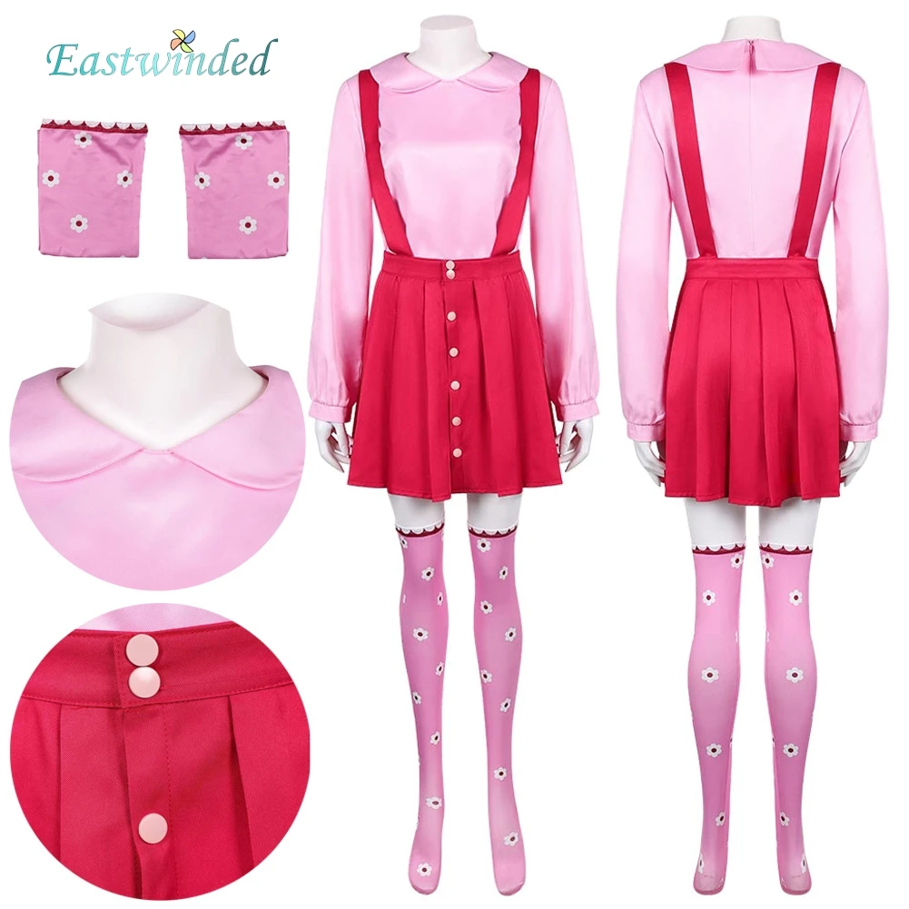 

Calamari Cosplay Costume Jump Rope Game Girl Roleplay Pink Skirt Top Socks Suit Women Disguise Hallowmas Carnival Party Outfits